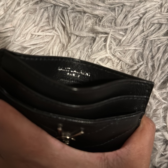 Saint Laurent black silver logo card holder authentic - Picture 7 of 14